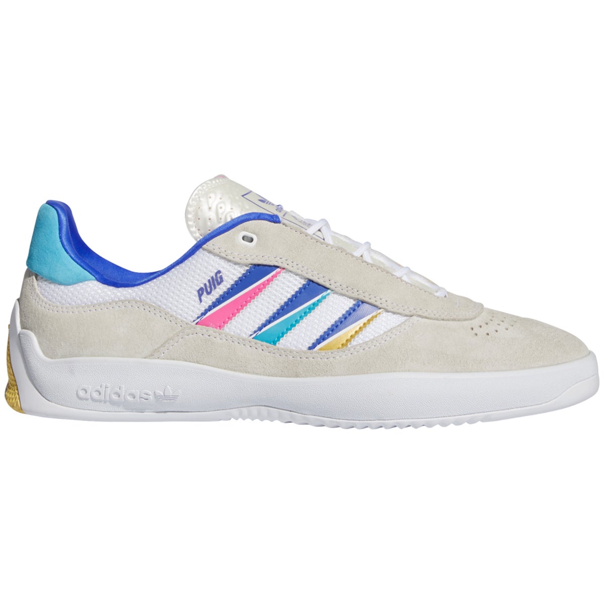 Adidas Puig in White Sonic Ink Signal Cyan Boardertown