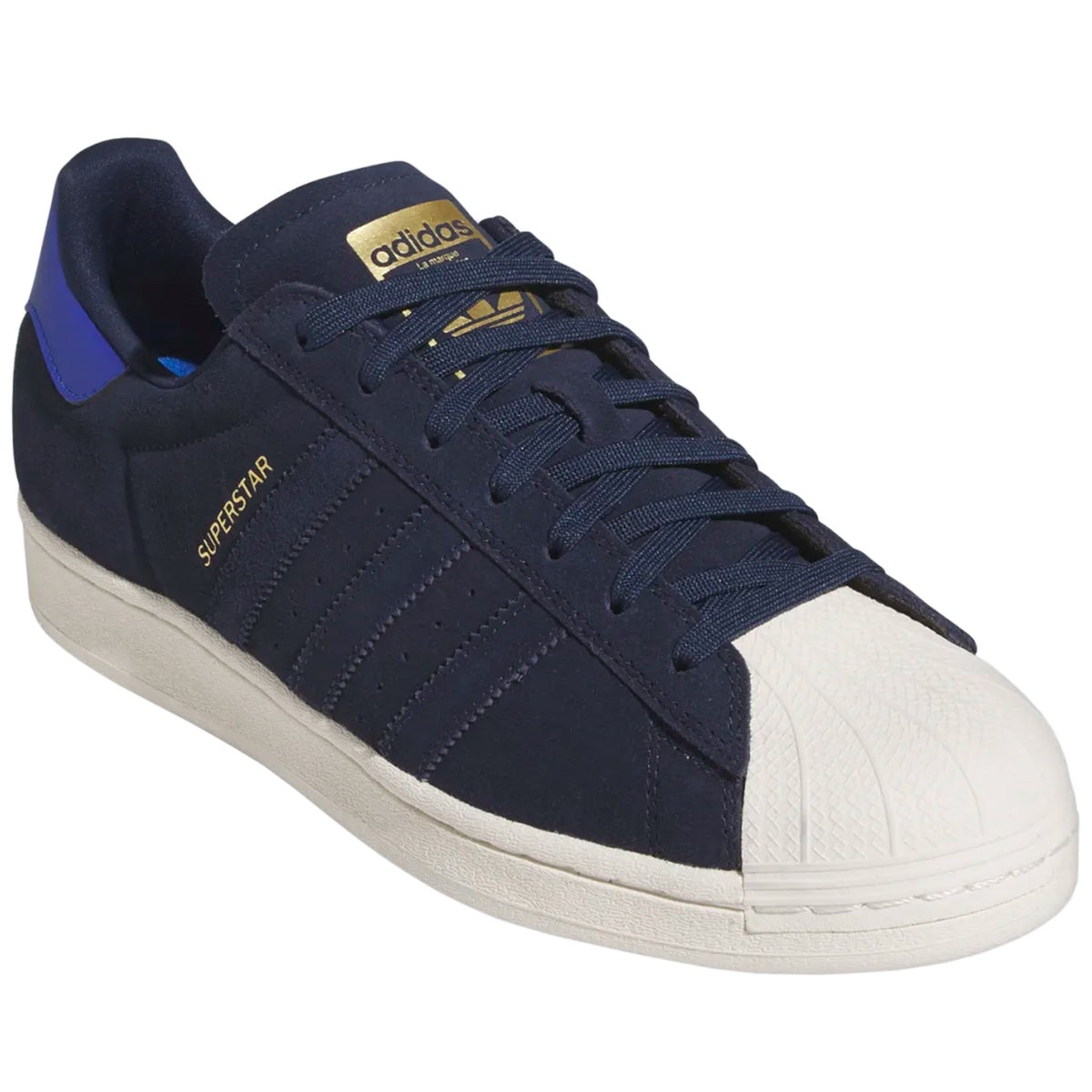 Adidas blue outlet and gold shoes