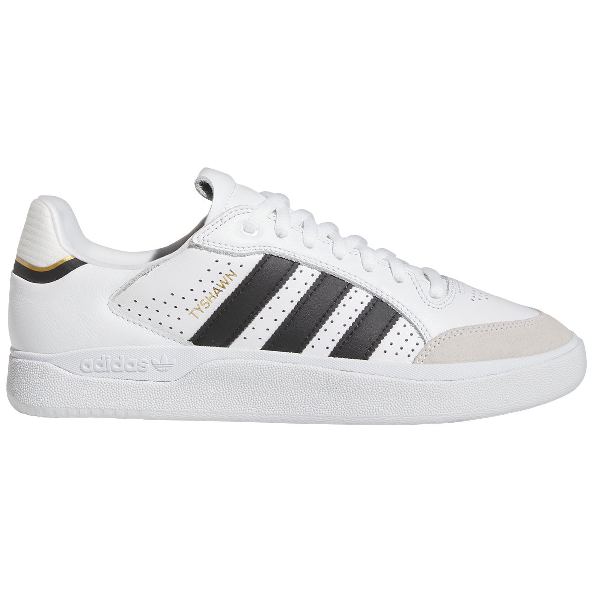 Adidas Tyshawn Low in White Black Gold Boardertown