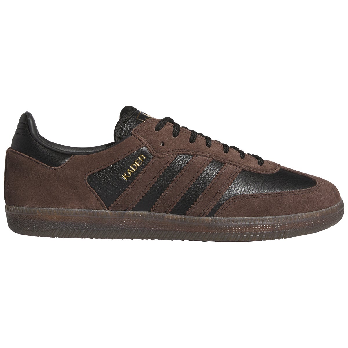 Adidas X Kader Samba ADV Shoe in Black/Dark Brown /Gum | Boardertown