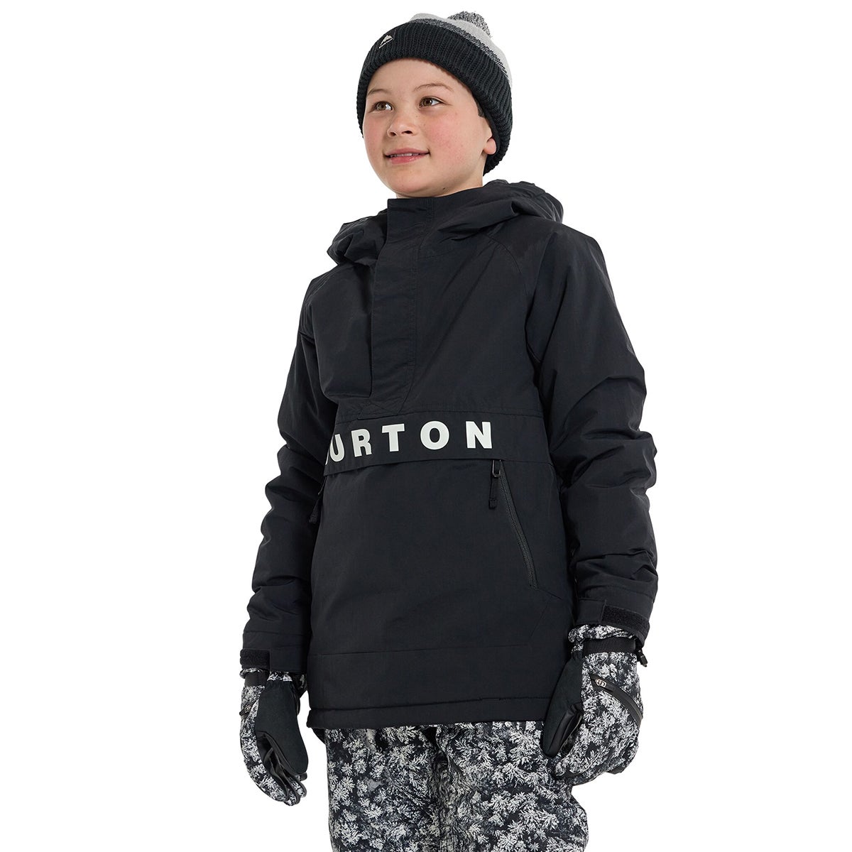 Burton Kids Frostner Anorak in True Black Boardertown