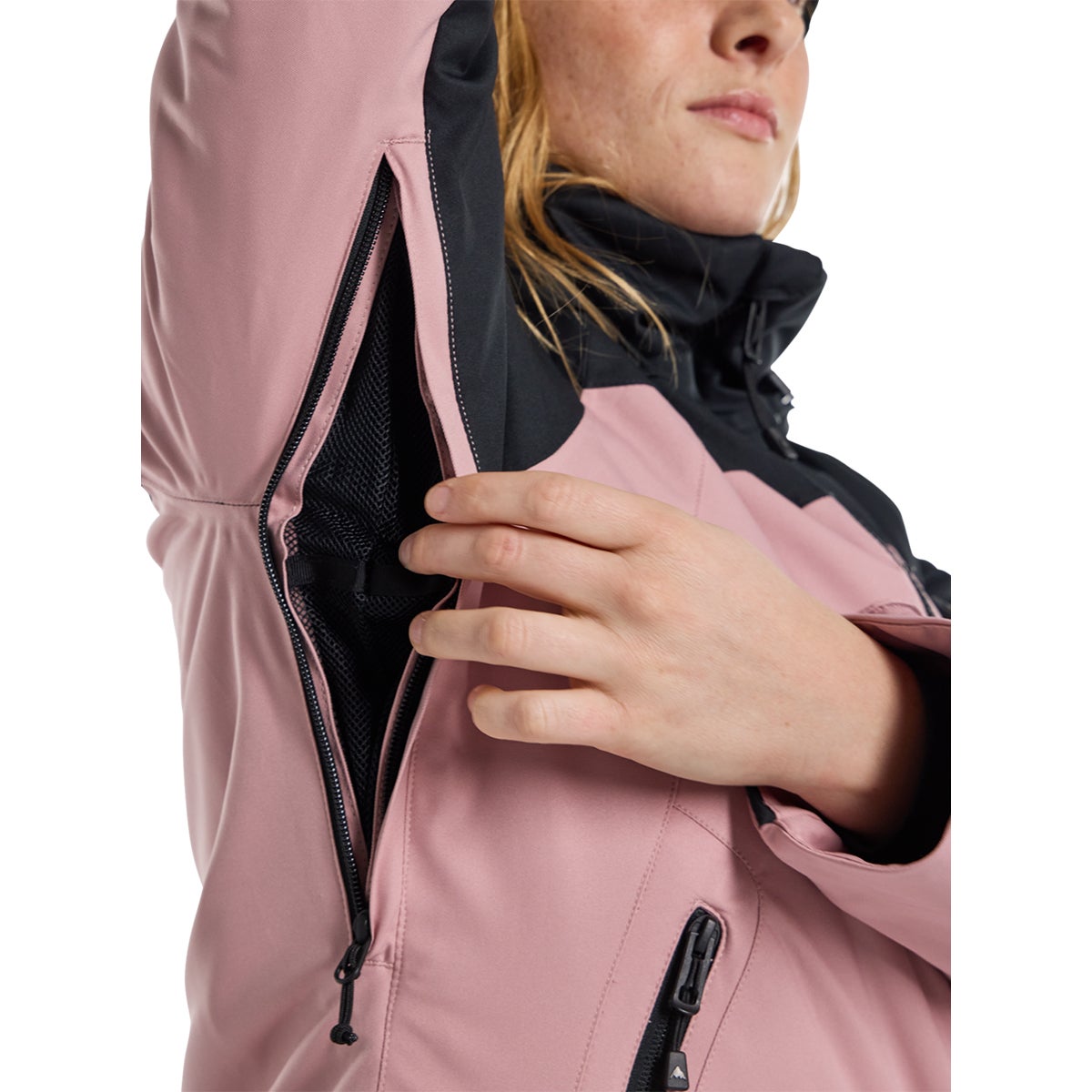 Burton Women s Lelah Jacket in True Black Powder Blush Boardertown