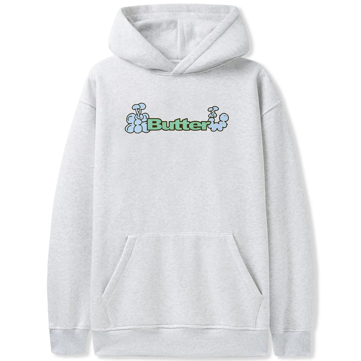 Butter Goods Bugs Logo Pullover Hood in Ash Boardertown