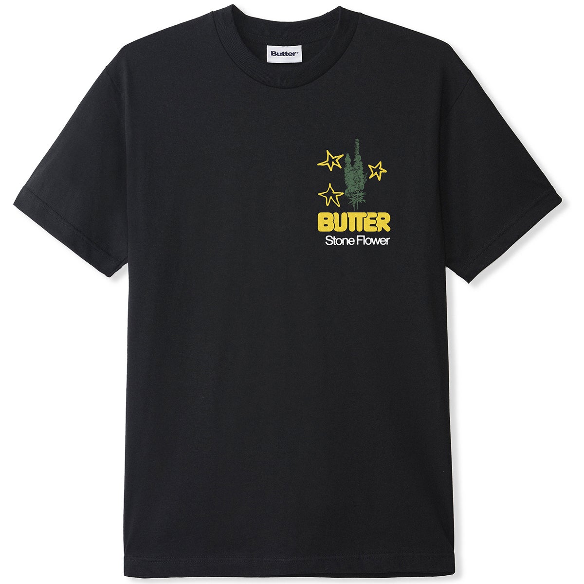 Butter Goods Stone Flower Tee in Black | Boardertown