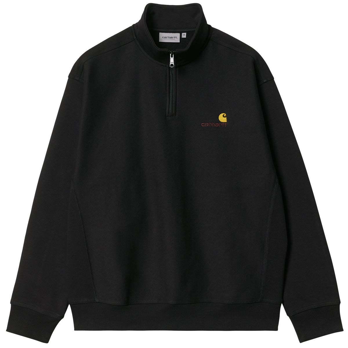 Carhartt WIP Half Zip American Script Sweat in Black Boardertown