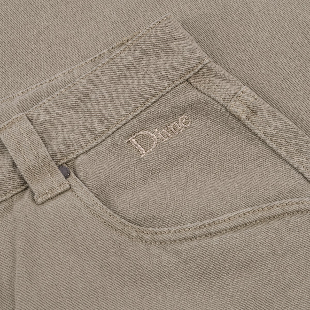 Dime Baggy Denim Pants in Khaki | Boardertown