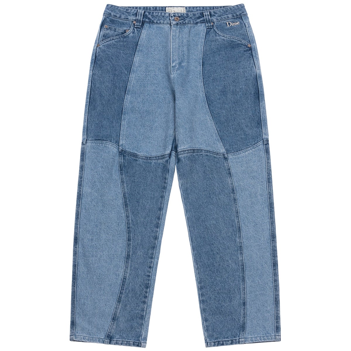 Dime Blocked Relaxed Denim Pants in Blue Washed | Boardertown