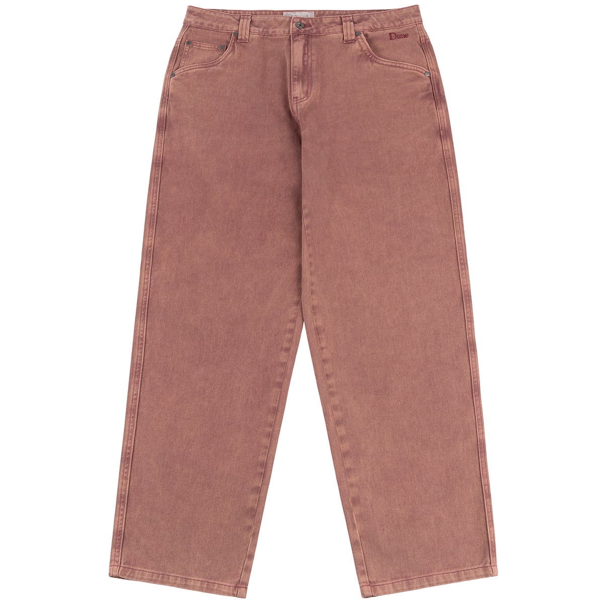 Dime Classic Relaxed Denim Pants in Stone Burgundy
