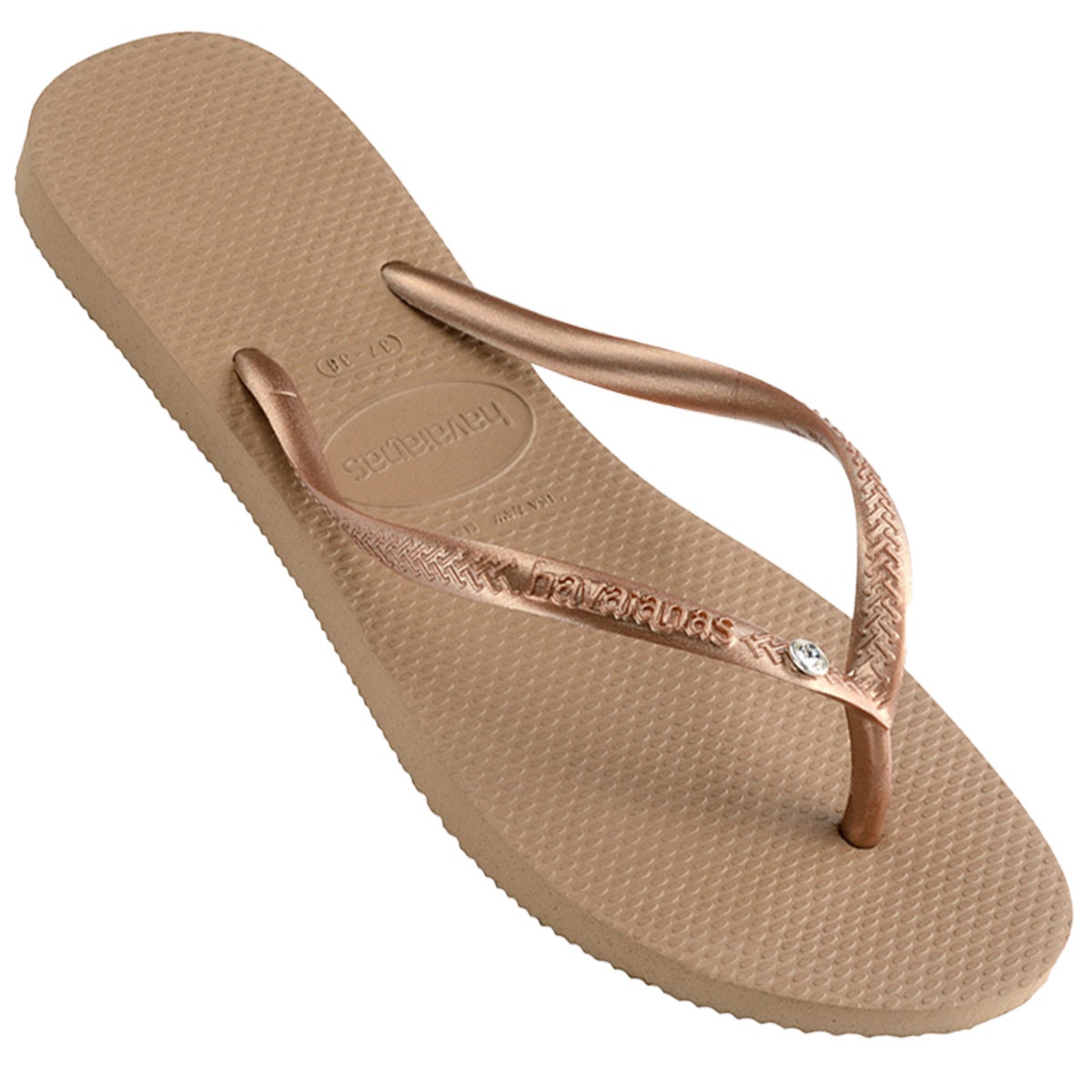 Havaianas Kids Slim Crystal SW II Jandal in Rose Gold Boardertown