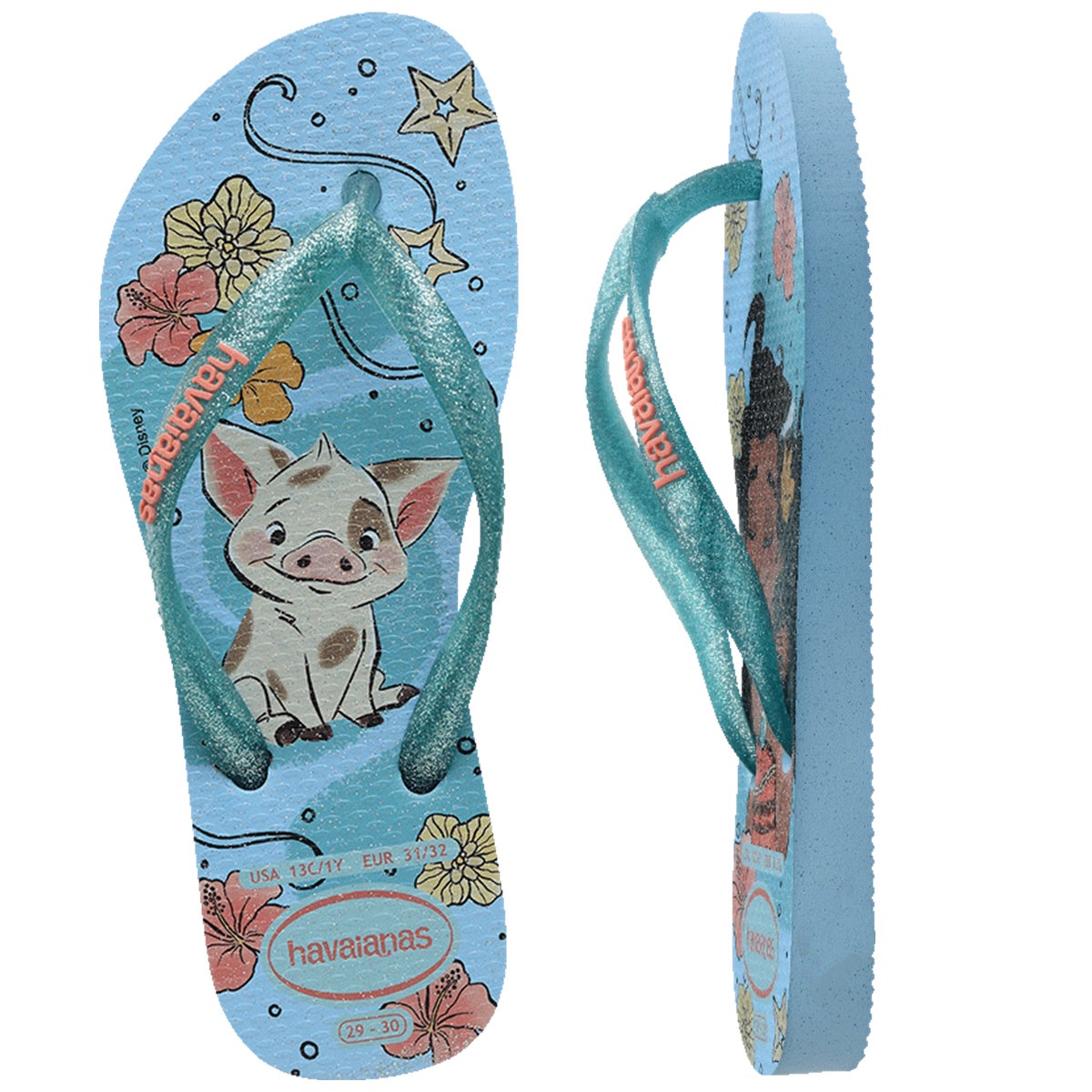 Havaianas Kids Slim Princess Jandal in Blue Blue Boardertown