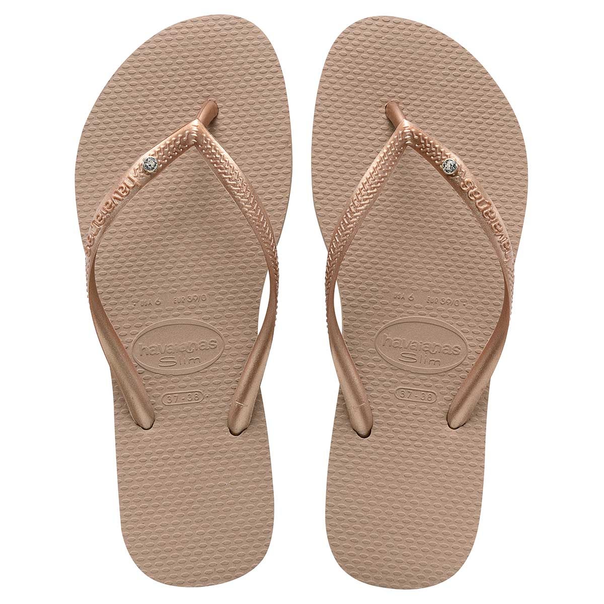 Havaianas Slim Crystal II Jandal in Rose Gold Boardertown