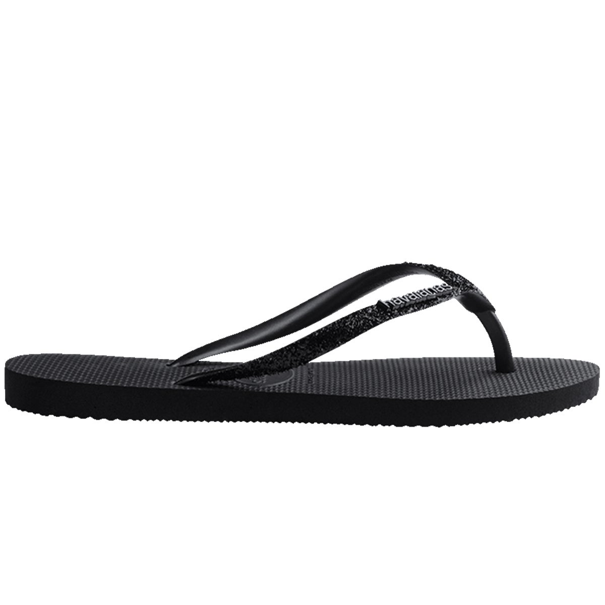 Black slim glitter havaianas hot sale