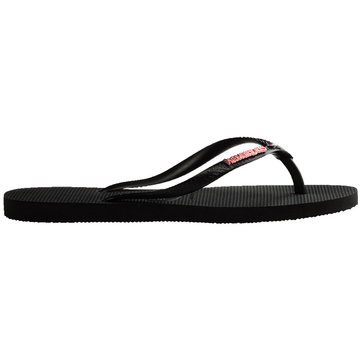 Havaianas Slim Metal Logo Crystal Jandal in Black Pink Boardertown