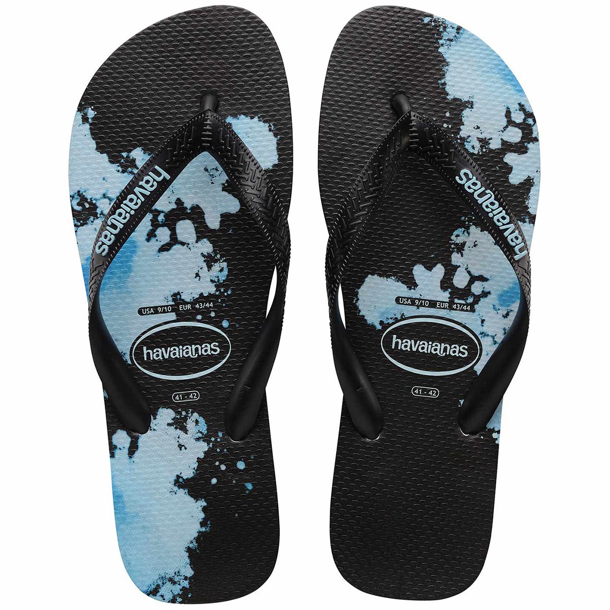 Havaianas Top Print AMP Jandal in Black Blue Boardertown