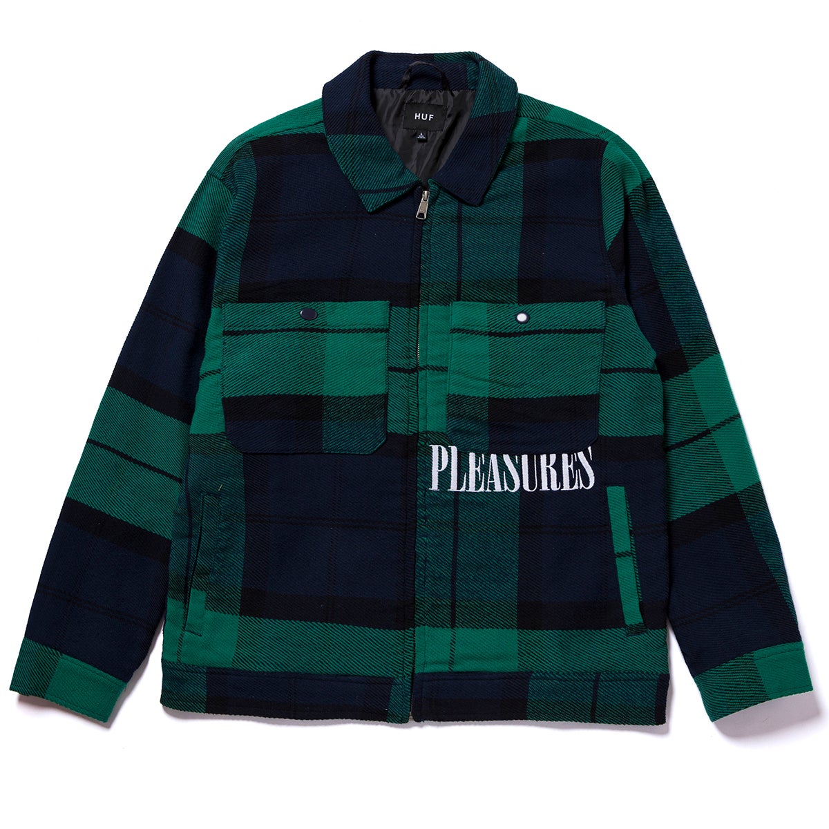 huf x pleasures blackwatch work jacket