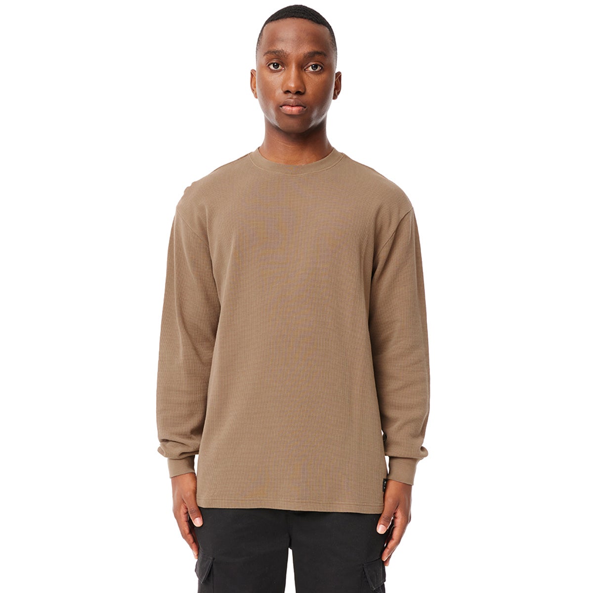 Huffer Waffle L/S Sup Tee in Brown | Boardertown