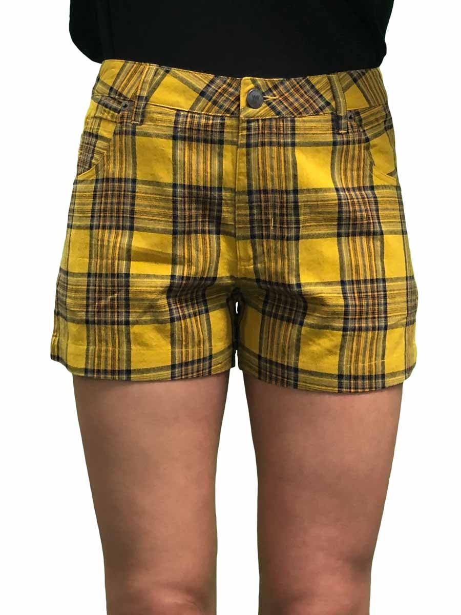 Yellow and store black plaid shorts