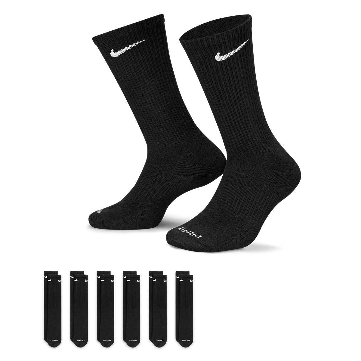 Nike Everyday Plus cushioned socks in white 6 pack