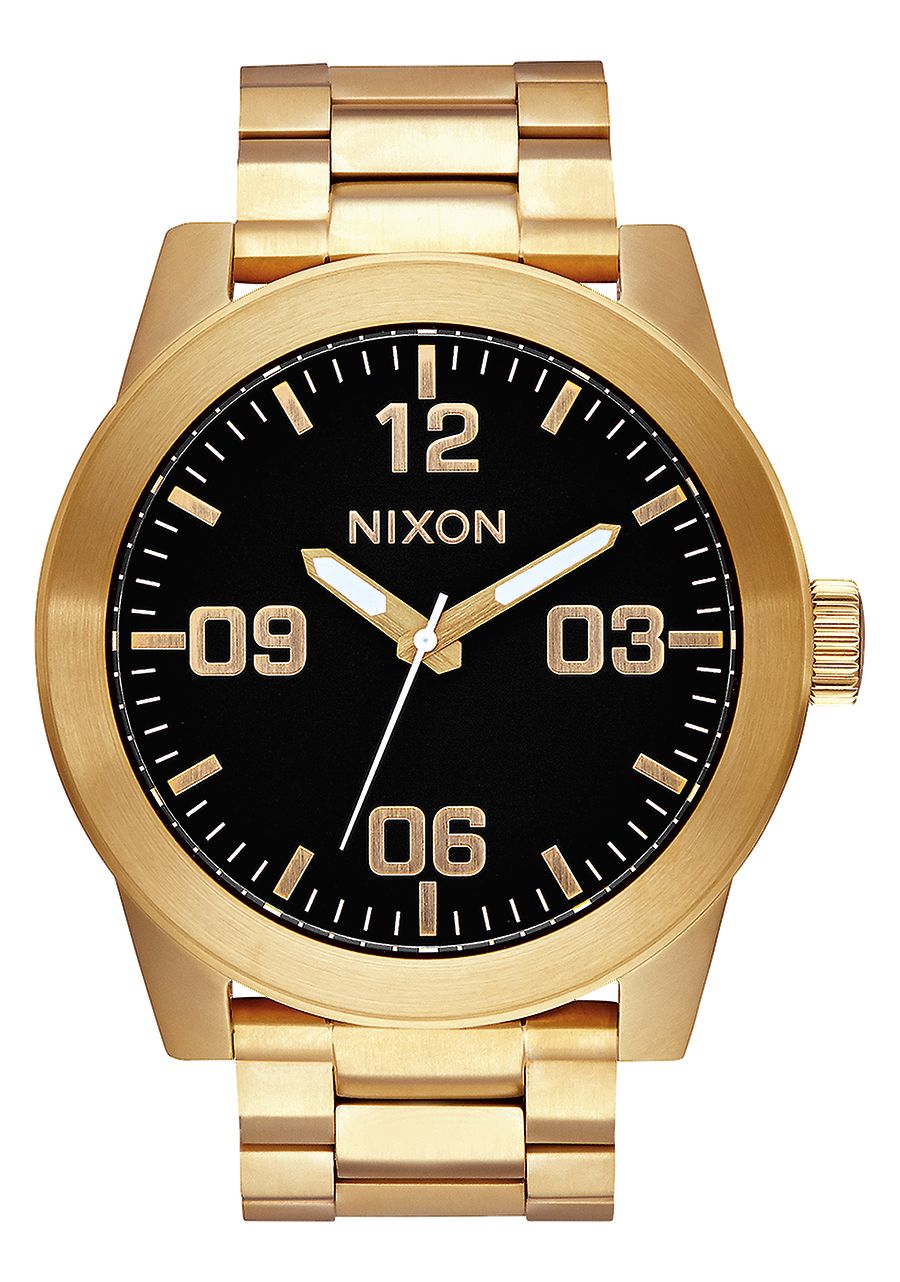 Nixon Corporal SS in All Gold Black Boardertown