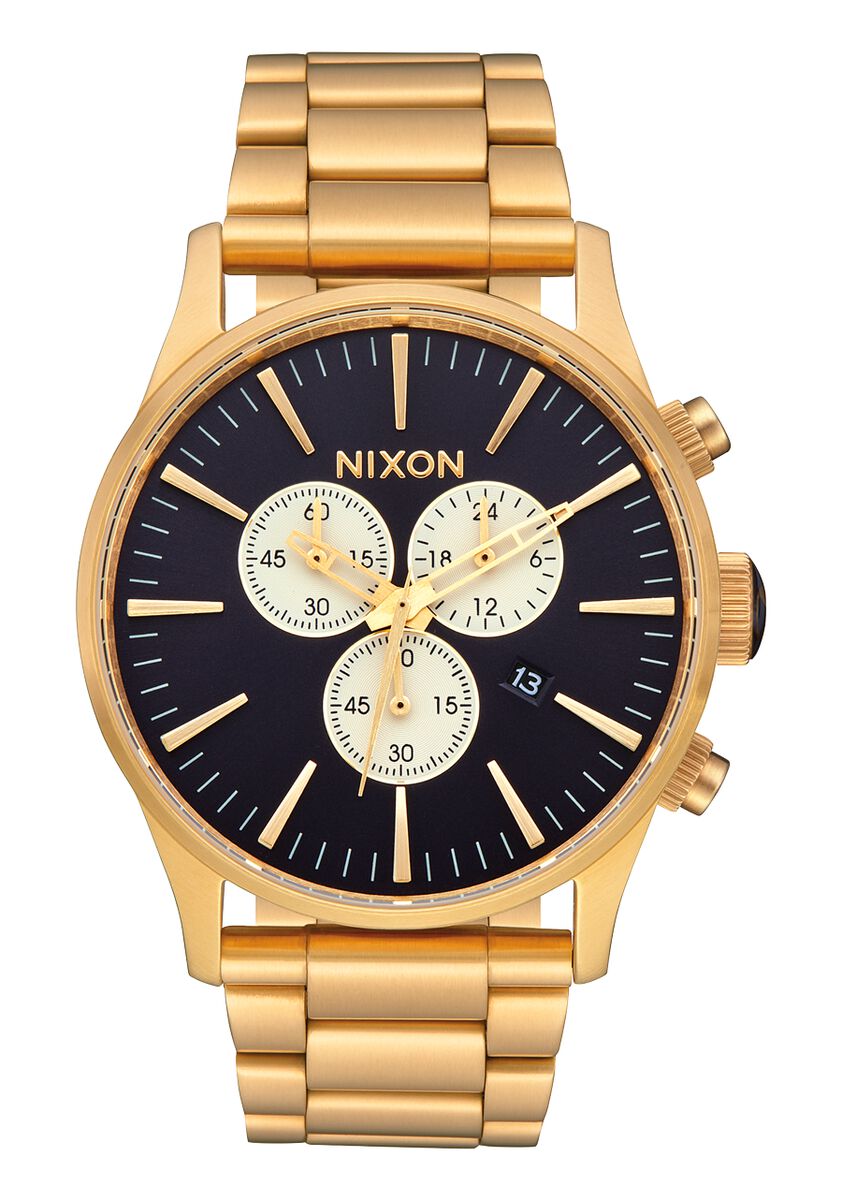 Nixon Sentry Chrono in Gold Indigo Boardertown