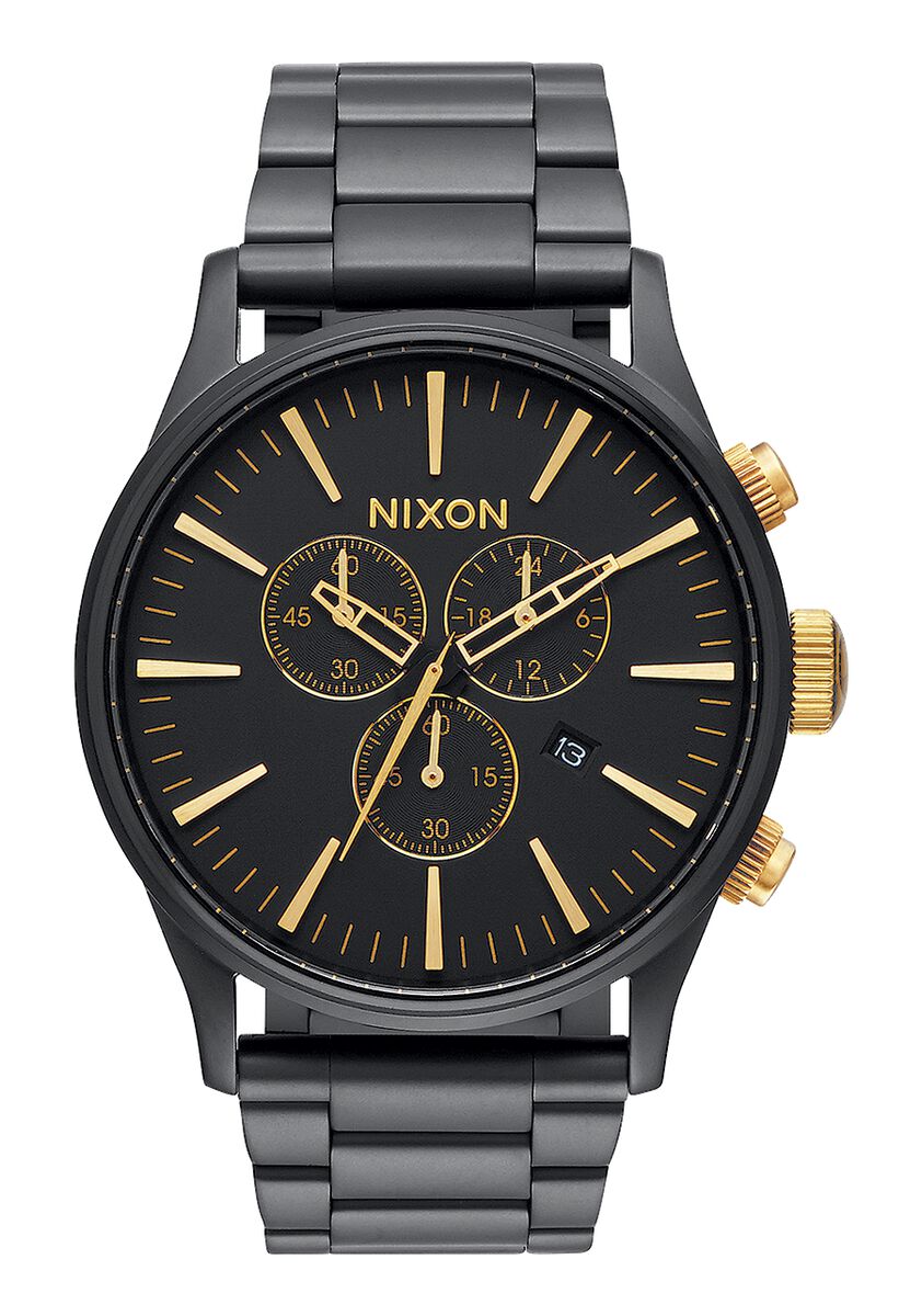 Nixon black discount and gold watch