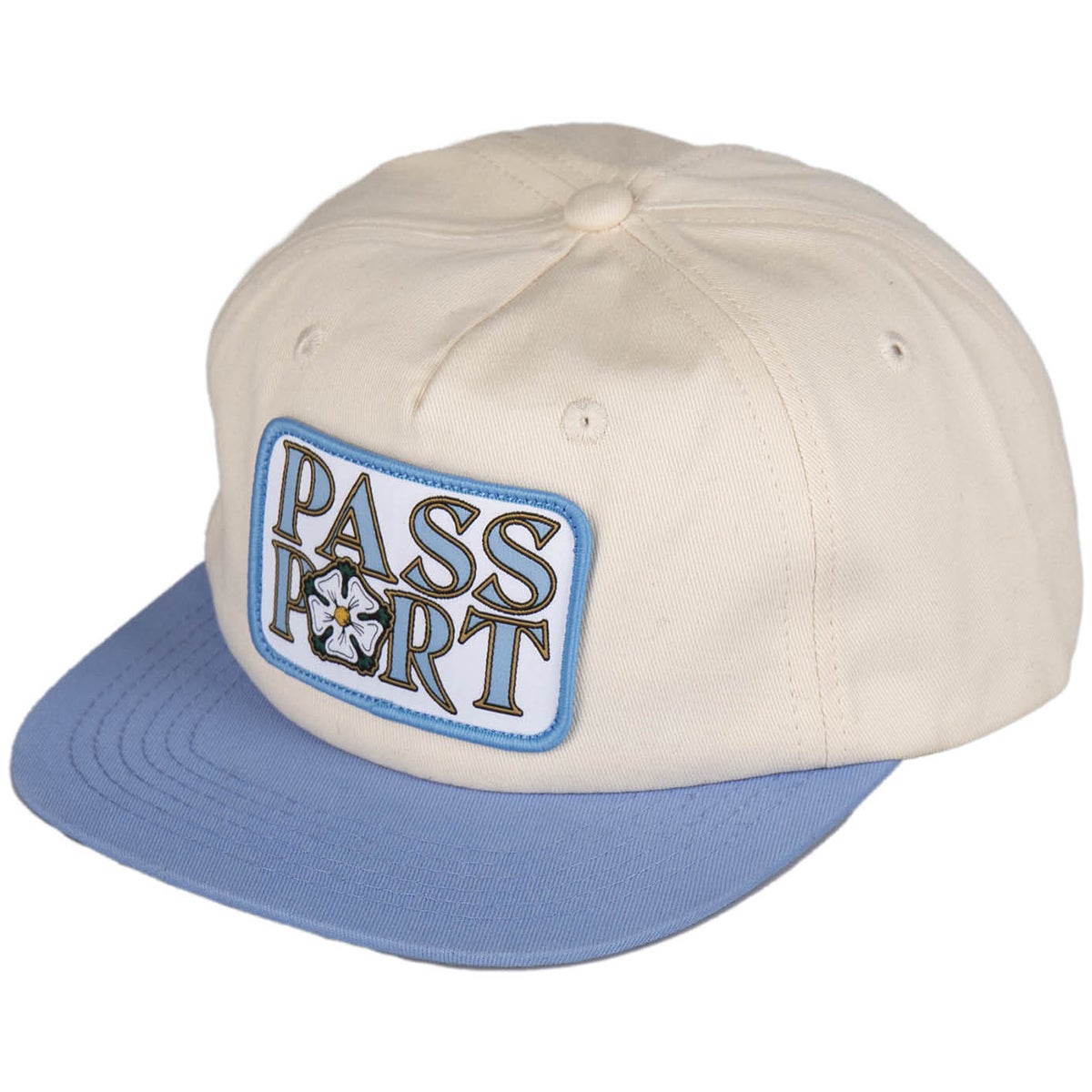 Passport Rosa 5 Panel Cap In White Boardertown 2082