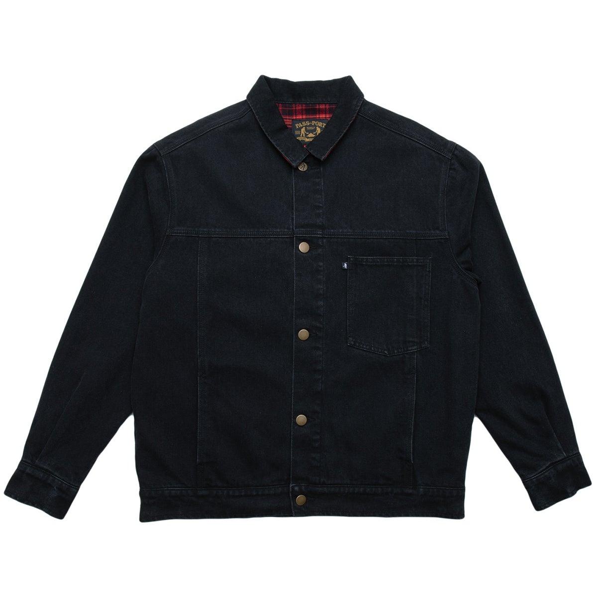 Passport Workers Club Lined Denim Jacket in Black | Boardertown