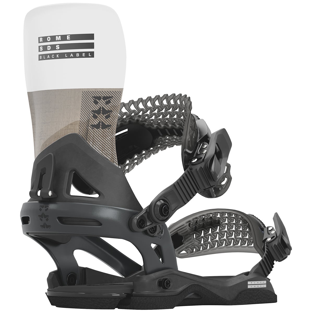 Rome Black Label Snowboard Bindings in Black/White | Boardertown