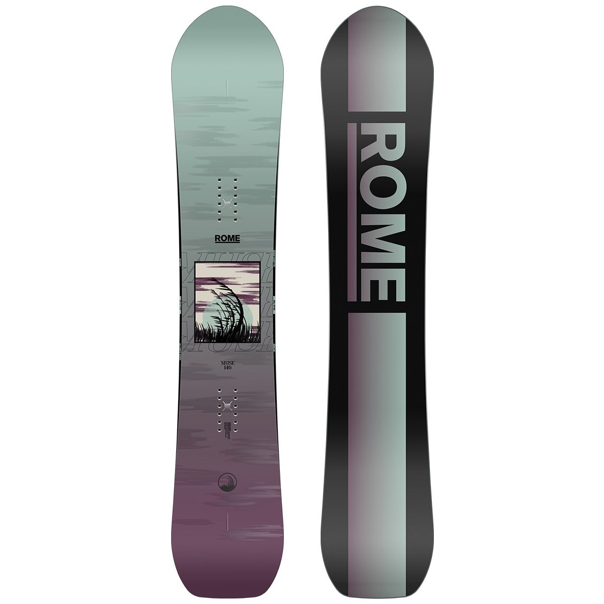 Rome Muse Snowboard 2025 in Multi Boardertown