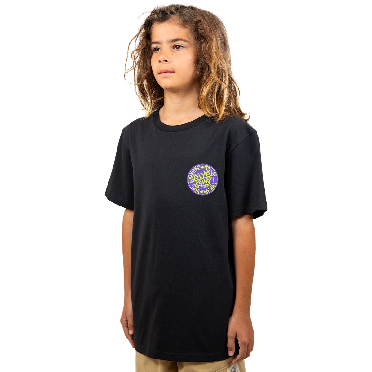 Santa Cruz Reverse MFG Dot Youth Tee in Black Boardertown