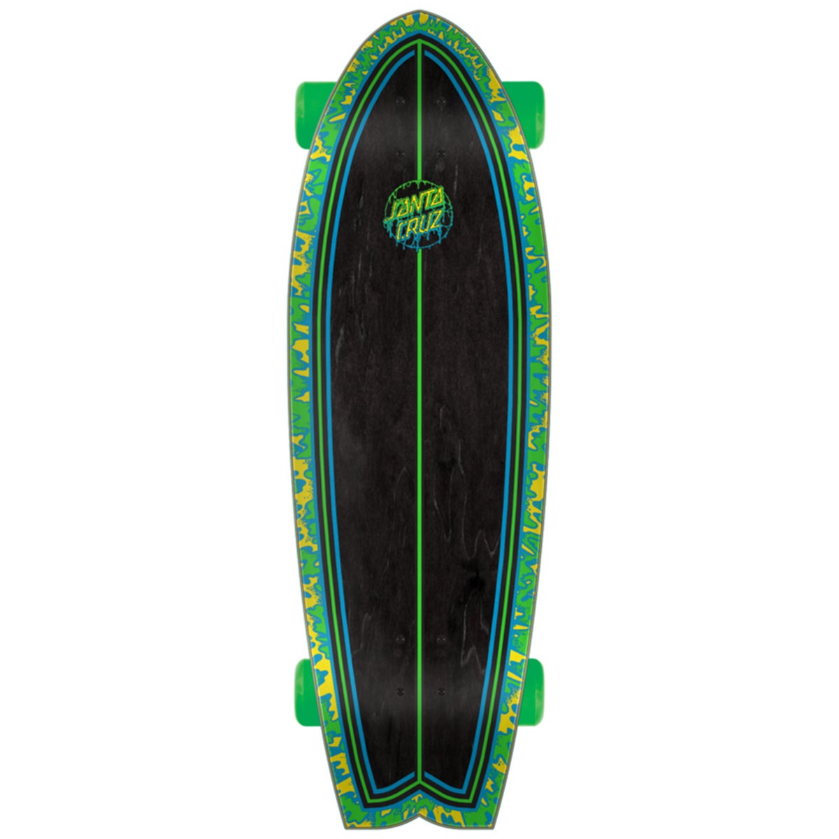 Santa Cruz Toxic Dot Shark Cruzer Skateboard in Multi Boardertown