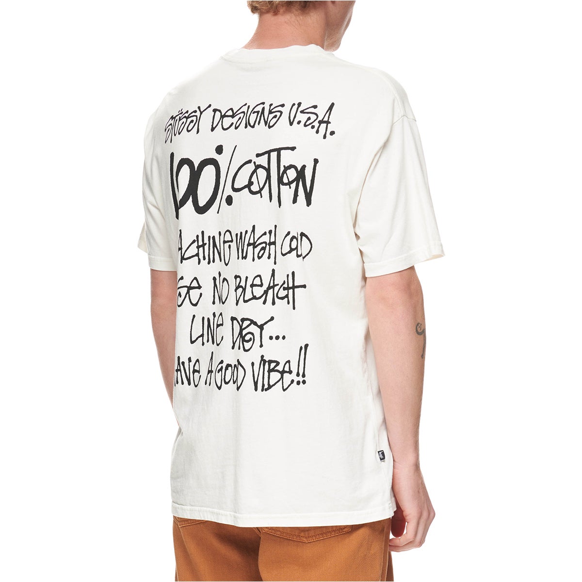 Stussy 50-50 Pigment Tee in Pigment Washed White | Boardertown