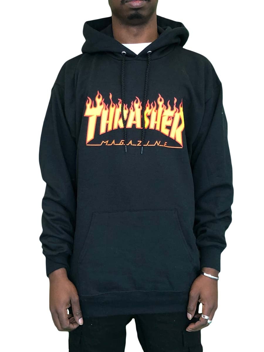 Thrasher Flame Logo Hood in Black | Boardertown