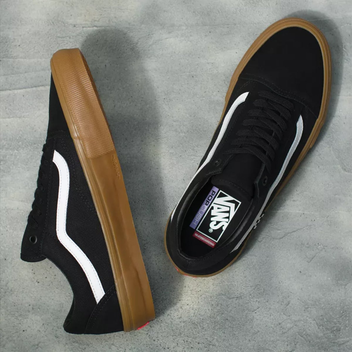 All black gum sole vans best sale