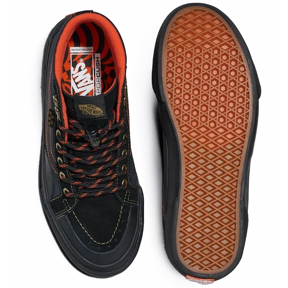 Vans Skate Sk8 Hi Reissue Spitfire Shoe in Spitfire Black Flame Boardertown