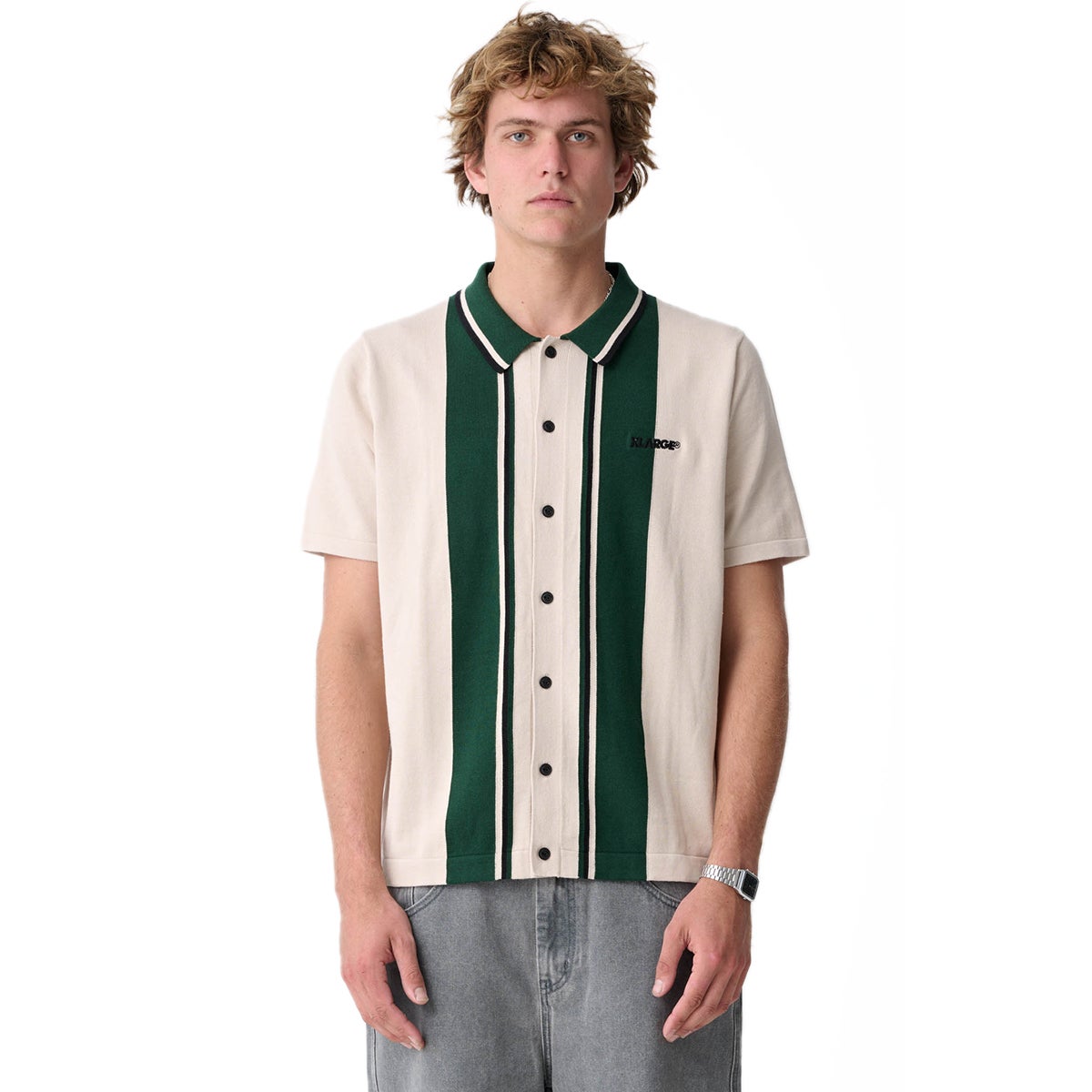 X-Large Bowling Knit S/S Shirt in Off White | Boardertown